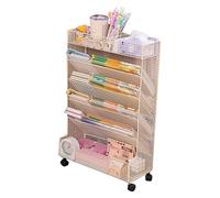 Book cartMobile Bookshelf, Mobile Bookshelf with Wheels Beige Black Multiple Sizes(Beige,Twin)