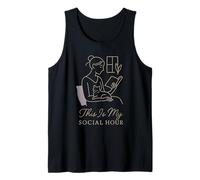 Book Cat Lady Introvert Quiet Time Cozy Reader Soft Tank Top