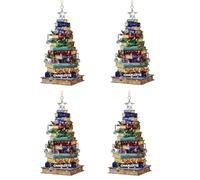 Book Christmas Ornament - 2D Acrylic Holiday Decor | Colorful Book Themed Hanging Decoration, Lightweight Library Ornament for Women Bookworm Nerd Librarian, Home Tree Mantel Window Display