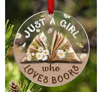 Book Christmas Ornament, Christmas Ornaments 2025 Book Christmas Decorations Acrylic 2 Side Printed Decor, Personalized Ornaments