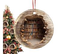 Book Christmas Tree - 9 cm Reading Book Ornament | Ceramic 3D Bookshelf Design - Weast-resistant Material | Christmas Decoration | Books Club Gift | Literary Tree Decoration