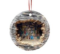 Book Christmas Tree - 9 cm Reading Book Ornament | Ceramic 3D Bookshelf Design - Weast-resistant Material | Christmas Decoration | Books Club Gift | Literary Tree Decoration