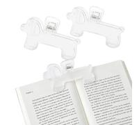 Book Clip to Hold Book Open,Sturdy Non-Slip Page Holder Clips for Reading - Strong Grip, Clear Design Does Not Block Text, Portable ABS Plastic for Office Cookbook Journal (2 Transparent)
