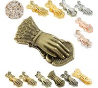 Book Clip, Vintage Brass Hand Clip | Victorian Style Lady Desk or Wall Paper Holder, Elegant Travelers Notebook Accessories, Journal Decorative Clamp for Office Home DIY Use (E)