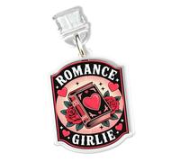 Book Club Charms for Kindle for Phone, Dust Plug Charm 1.5 Inches Book Lover, Bookworm, Fantasy, Romance Lightning/Type C Charging Port Acrylic Material Accessories for E-Reader, Type C, Acrylic, No