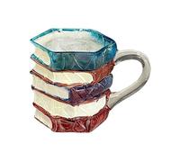 Book Coffee Mug 200ml Novelty Heat-Resistant Stained Cup | 3D Hand Painted Book Mug with Handle for Women Bookworms Writers Librarians Readers Reading Lovers Christmas Birthday Latte