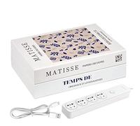 Book Cord Hider - Decorative Book-Style Cable Organizer Box with Cable Ties | Hidden Power Strip Storage, Wire Concealment for Desk, Router Station, Home Theater,Ofƒice