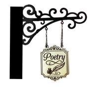 Book Corner Decoration - Iron and Wood 21x19cm, Bookshelf Labels, Book Reader, Wall Ornament for Library Mice, Literary Home Decor | For Men