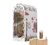 Book Corner - Miniature Book Corner Kit, Wooden Miniature Book Corner Kit | Moulding Craft Bookend Insert Decoration, Creative Shelf Accessories with Instruction Manual