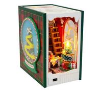 Book Corner Set Fantasy Booklet Shelf Use, 3D Wood Diorama | Alley Scene, Holiday Amosferic Bookkeeping, Miniature Room, Gift for Readers
