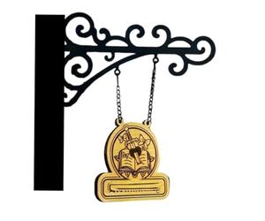 Book Corner Tavern Sign，Hanging Bookshelf Sign，Library Books Divider，Adapt To Diverse Bookshelf Display Needs，Create A Retro Tone，distinguish Between Fantasy, Romance And Other Themed Readings,21*19cm