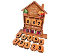 Book Counter Beds in the Year | Wooden Display Decor Aesthetic Home, Bookcase Accessory Bookmark Tracker, for Passionate Readers Teachers Students Home Office School Dorm Bookcases