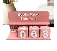 Book Counter - Book Sign for Shelf | Reading Challenge Number Sign for Display Shelf Writers Holiday Library Lovers Birthday Table Literary Fans