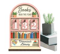 Book Counter | Decoration with Wooden Base, Book Bed Tracker, for Reading Up to 999 for Bookworm Students Teachers Writers Readers Gifts