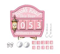 Book Counter for Reading of the Year, Accessories for Book Lovers - Reading Tracking Panel - for Bibliophiles Readers Teachers Librarians Reading Corner and Office