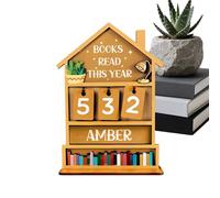Book Counter Manual Rustic Wood Reading Counter with Display for the