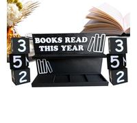 Book Counter, Modern Reading Tracker Sign with Numbers, 5.71x1.57x3.94 inches Minimalist Desktop Display for Classroom, Student Bedside Table, Teacher Library and Retail Bookstore Decor