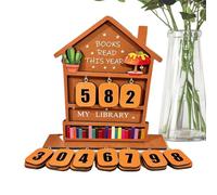 Book Counter Poster | Reading Accessories With Aesthetic Display - Wooden Book Tracker Room Decor - For Reading Lovers Librarian Teacher Student
