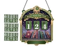 Book Counter Poster - Wooden Library Decoration for Table | Book Poster Read This Year with Number Plate 30 - For Living Room Bedroom Study Office Library Shelf Corner