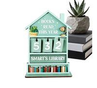 Book Counter Read This Year,Decorative Rustic Wood Manual Display for Record Readings | Reading Poster Decoration for Bookshelf | for Shelf, Desk, Office and Living Room