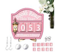 Book Counter Reading Of The Year | Bookcase Decoration For Bookcase, Reading Challenge Tracker | For Library Office Corner Club Readers Teachers Women Reading Lovers Librarians