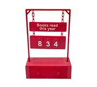 Book Counter, Sign for Tracking Book Reading - 3D Printed Decoration for Bookshelves Counter for Books Read This Year for Home Library Classroom Office 10 x 4.3 x 13.7 cm