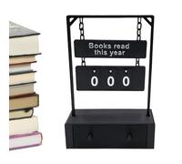 Book Counter Sign, Goal Setting with Clear Display - Tracker for Reading Books as a Desk Sign, for Bookshelf, Bedroom, Students, Children, Adults, Teachers, Teenagers Readers
