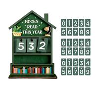 Book Counter Sign Manual Rustic Wooden Decorative Home Read Tracker