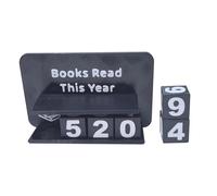 Book Counter Sign - Reading Goal Number Books Read This Year Counter | Desk Accessories for Table Bedside Library Readers Writers Teachers Lovers Birthday Bedroom