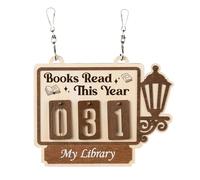 Book Counter Sign This Year | Wooden Ornament Pendant for Reading Purpose - Book Tracker Read This Year - Library Living Room Students Decoration