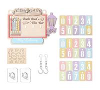 Book Counter Sign, Wooden Bookshelf Accessories for Libraries, Book Counter to Display the Reading Target, For Readers, Book Lovers, Children, Bibliophiles