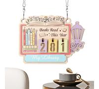 Book Counter Sign, Wooden Bookshelf Accessories for Libraries - Wooden Reading Progress Indicator Sign - For Teachers Librarians Children Reading Library Classroom