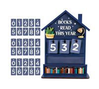 Book Counter To Progress Reading | Wooden Manual Reading Progress Rustic Decorative | Board To Count Books On The Shelf For Decoration Of A Tag Table