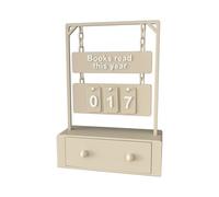 Book Counter Tracker 10x5x13.75 Cm Khaki Polylactic Acid Books Read This Year Counter Hangable Reading Goal Counters Book Display Tracker Decoration For Bookshelf Home School Teacher Study Room