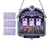 Book Counter - Wooden Bookcase Decor For Table | Book Display Board With 30 Numbered Plates, For Living Room Bedroom Office Bookcase Corner