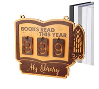Book Counter - Wooden Hanging Bookshelf Ornament | Book Follower to Track Reading - for Study Corner, Office, Home, Living Room, Library, Corner and Wall