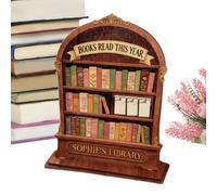 Book Counter - Wooden Tracker for Reading Motivation, Reading Statistics Wall Decoration - For Library Bookshelf Home School Dorm Bedroom Students Children Adults Teachers Teenagers