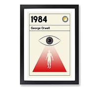 Book Cover 1984 George Orwell Framed Print | A2 Black Framed Wall Art | Ready to Hang | Modern Nature Picture | Living Room Bedroom Lounge Office