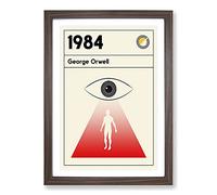 Book Cover 1984 George Orwell Framed Print | A2 Walnut Framed Wall Art | Ready to Hang | Modern Nature Picture | Living Room Bedroom Lounge Office