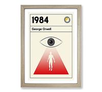 Book Cover 1984 George Orwell Framed Wall Art Print A2 Oak
