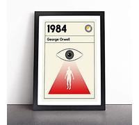 Book Cover 1984 George Orwell | Framed Wall Art Print | Modern Home Decor Picture | Ready to Hang Artwork for Living Room, Bedroom, Kitchen or Office | Multiple Sizes