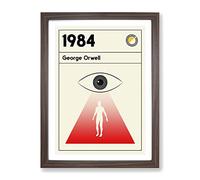 Book Cover 1984 George Orwell Modern Framed Print | A3 Walnut Framed Wall Art | Ready to Hang | Modern Nature Picture | Living Room Bedroom Lounge Office