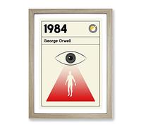 Book Cover 1984 George Orwell Modern Framed Wall Art Print, Ready to Hang Picture for Living Room Bedroom Home Office Décor, Oak A2 (64 x 46 cm)