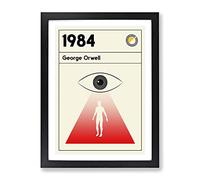 Book Cover 1984 George Orwell Modern Framed Wall Art Print, Ready to Hang Picture for Living Room Bedroom Home Office Décor, Black A2 (64 x 46 cm)