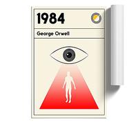 Book Cover 1984 George Orwell | Unframed Wall Art Print | Ready to Frame Poster | Modern Home Decor Picture | Artwork for Living Room, Bedroom, Kitchen or Office | A4 (21 Ã- 29.7 cm)