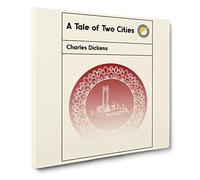 Book Cover A Tale of Two Cities Charles Dickens Canvas Print | Gallery Wrapped 30mm Frame Wall Art | 14x14 inches | Ready to Hang | Modern Picture | Living Room Bedroom Lounge Office