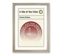 Book Cover A Tale of Two Cities Charles Dickens Framed Print | A2 Oak Framed Wall Art | Ready to Hang | Modern Nature Picture | Living Room Bedroom Lounge Office