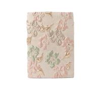 Book Cover A5 A6 Adjustable Sleeve with Bonus Notebook 3D Bubble Jacquard Champagne Pink Bible Case Soft Textured(A6 Ruled)