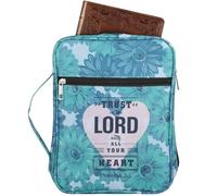Book Cover Bag, Bible Case Organizer, Bible Cover Case, Zipper Bible Bag With Multiple Pockets, Floral Pattern Bible Cover Bag With Handle For Standard Size Bible