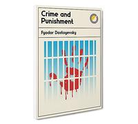 Book Cover Crime And Punishment Fyodor Dostoyevsky Canvas Print | Gallery Wrapped 30mm Frame Wall Art | 30x20 inches | Ready to Hang | Modern Picture | Living Room Bedroom Lounge Office